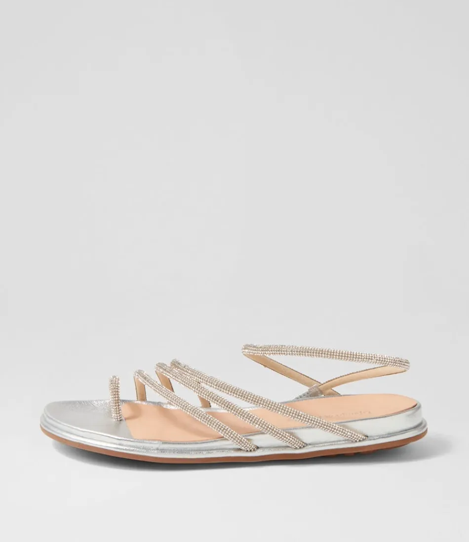 Women DJANGO & JULIETTE Flats<Boota Silver Jewel Fabric Sandals