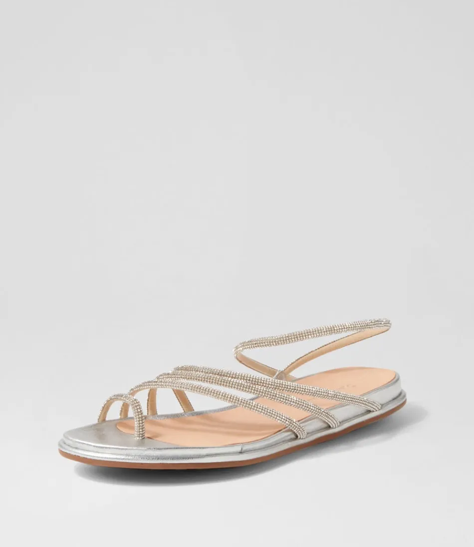 Women DJANGO & JULIETTE Flats<Boota Silver Jewel Fabric Sandals