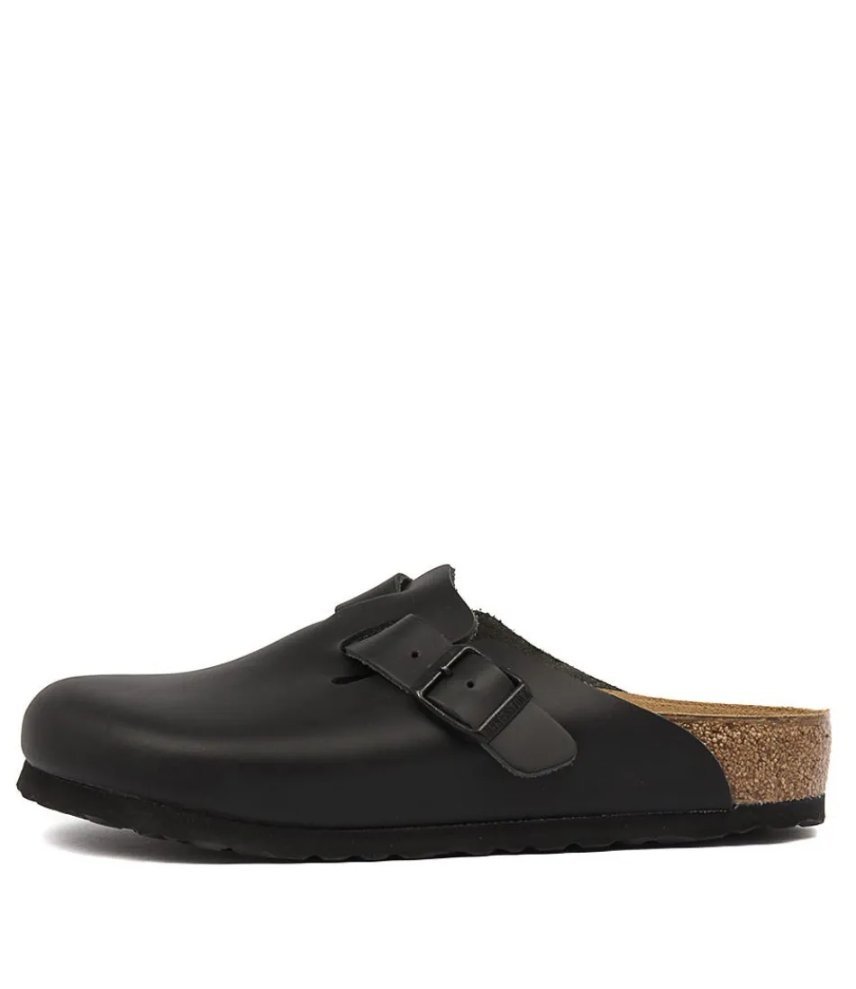 Women BIRKENSTOCK Comfort<Boston Black Smooth Leather