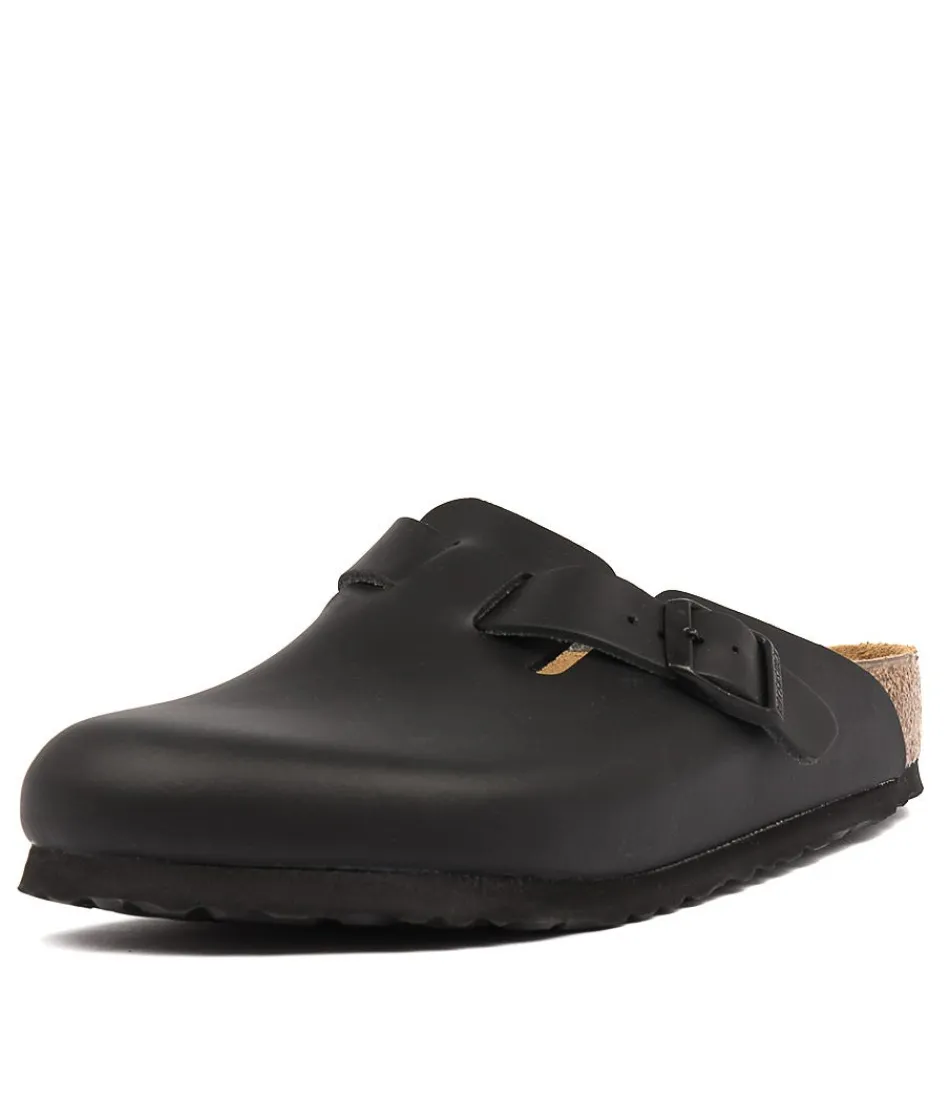 Women BIRKENSTOCK Comfort<Boston Black Smooth Leather