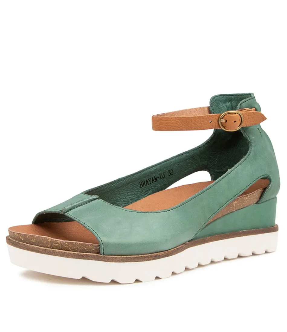 Women DJANGO & JULIETTE Wedges<Brayan Ocean Dark Tan Leather Sandals