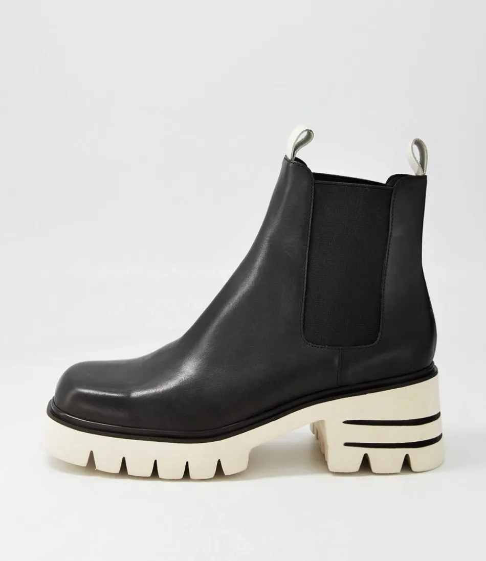 Women DJANGO & JULIETTE Boots<Breda Black Vanilla Box Leather Chelsea Boots