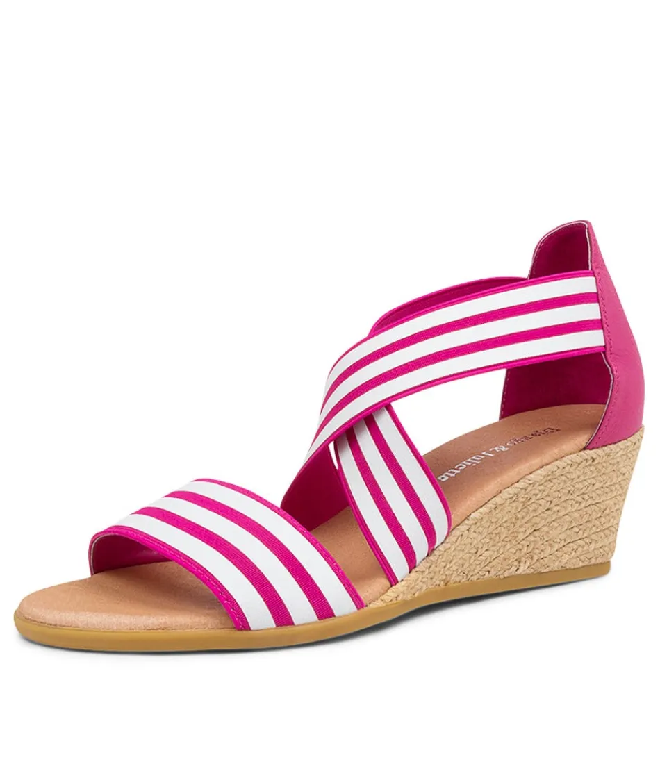 Women DJANGO & JULIETTE Espadrilles<Briage Dj Fuchsia&White Fuchsia Elastic Leather