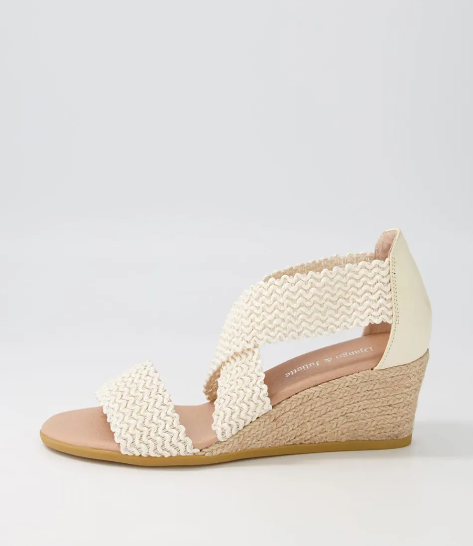 Women DJANGO & JULIETTE Wedges<Briage Natural Weave Elastic Leather Espadrilles