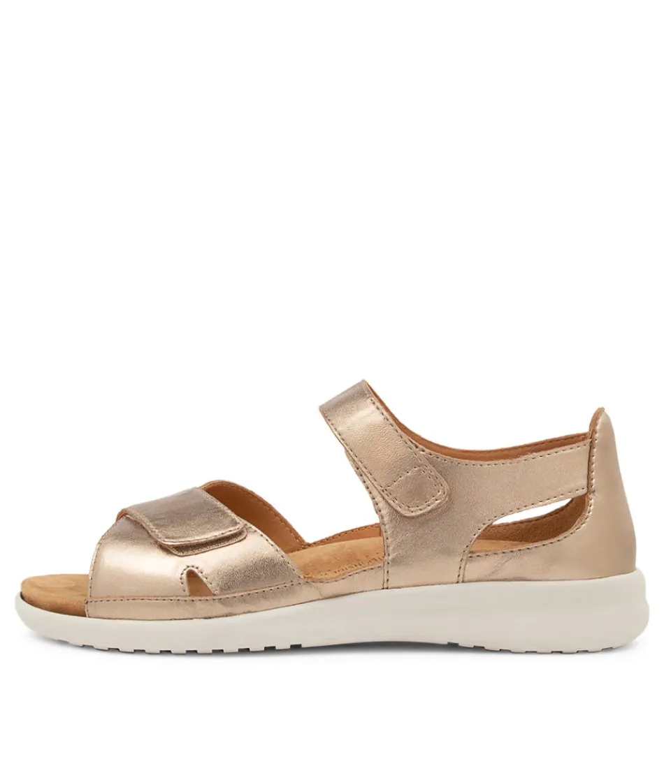 Women ZIERA Wedges<Bronn Xw Champagne Leather Sandals Ws