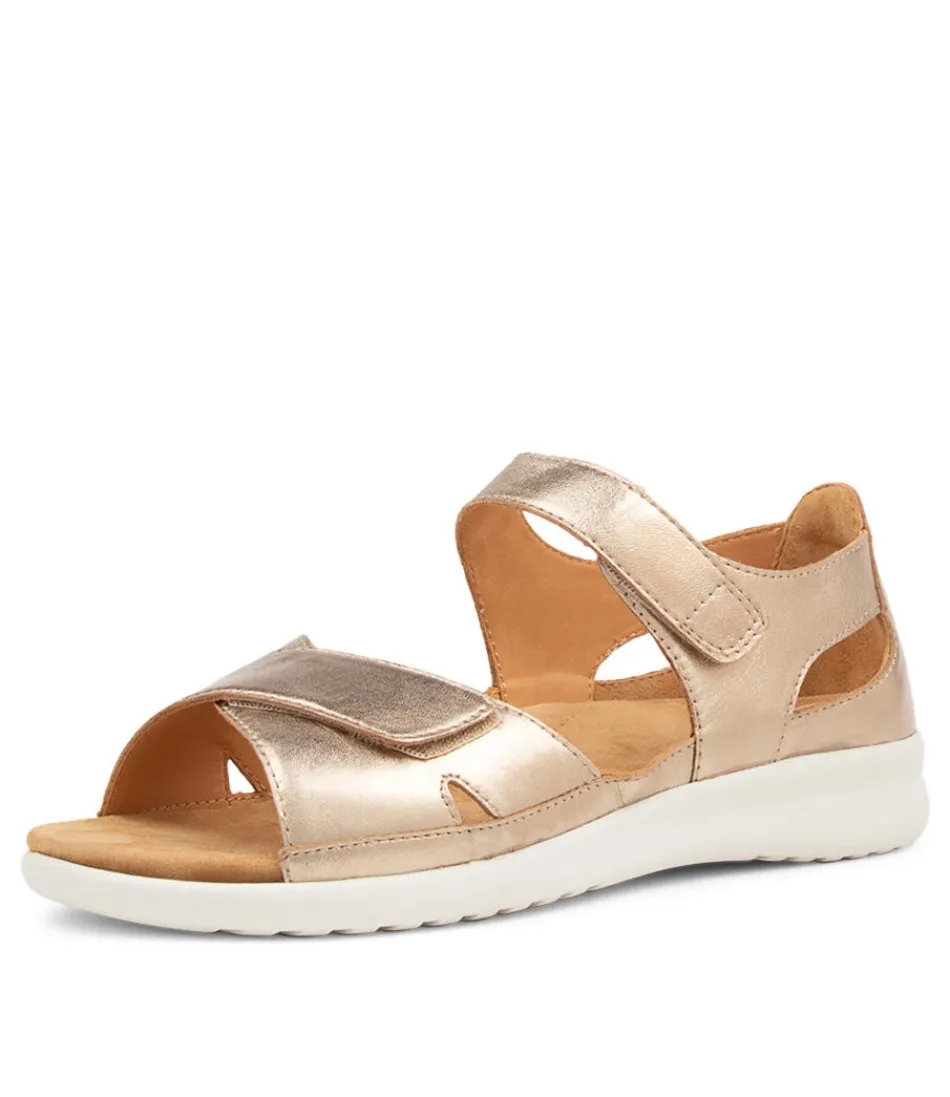 Women ZIERA Wedges<Bronn Xw Champagne Leather Sandals Ws