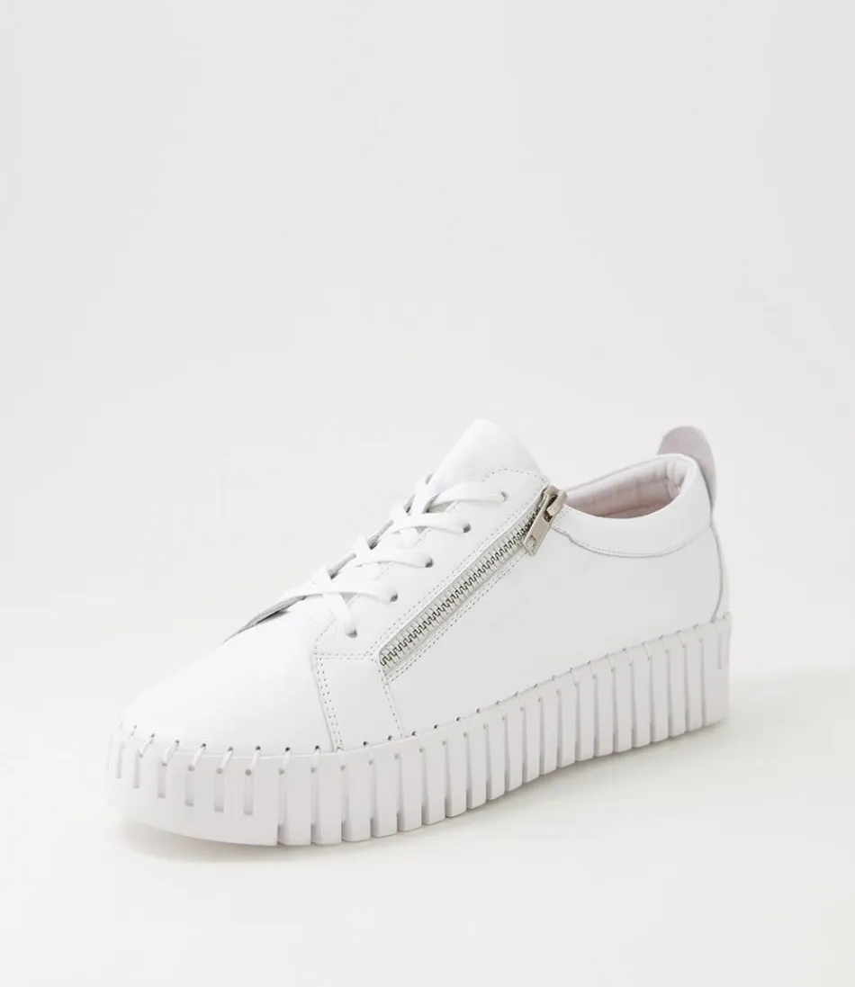 Women DJANGO & JULIETTE Sneakers<Bump White Leather Sneakers