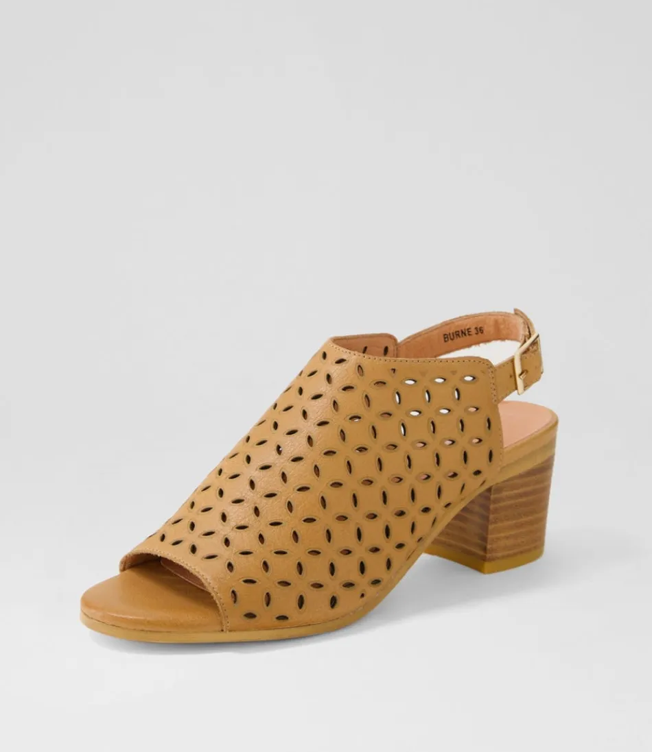 Women DJANGO & JULIETTE Heels<Burne Dark Tan Leather Sandals