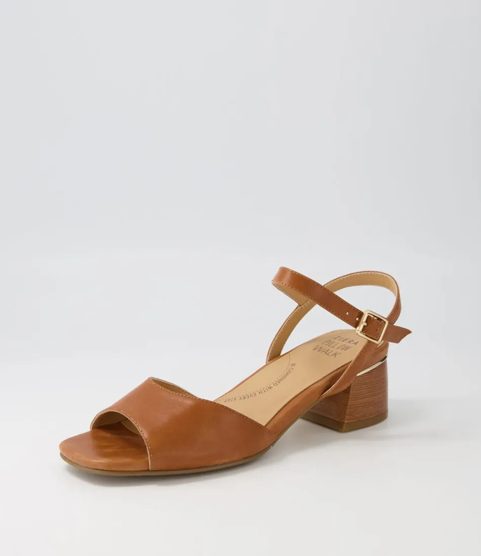 Women ZIERA Heels<Cabo W Tan Leather Sandals