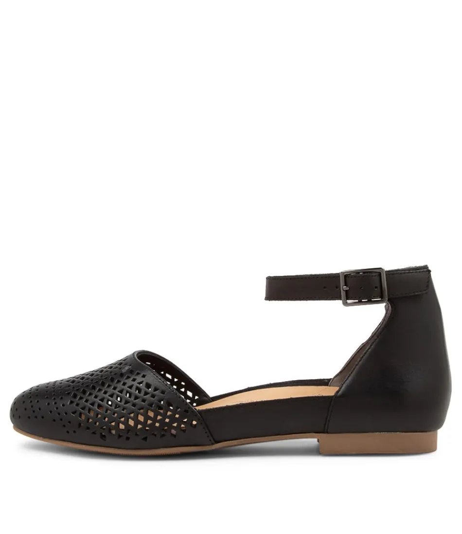 Women ZIERA Flats<Camay Xf Black Leather Flat Shoes