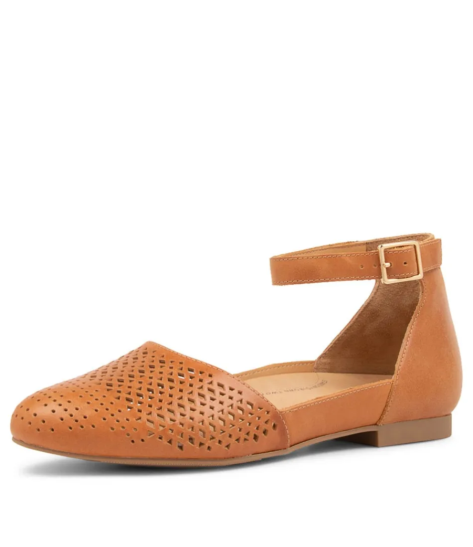 Women ZIERA Flats<Camay Xf Tan Leather Flat Shoes