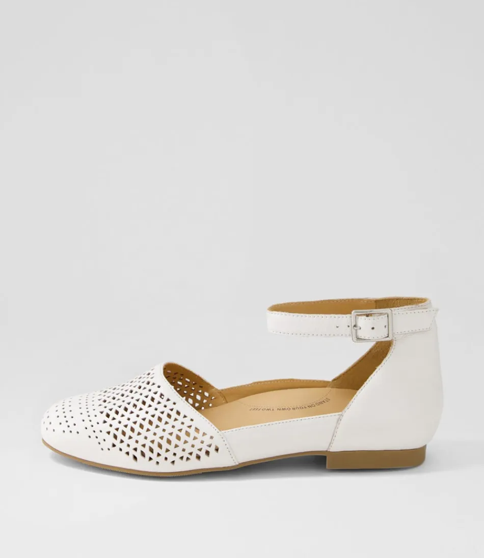 Women ZIERA Flats<Camay Xf White Leather Flat Shoes