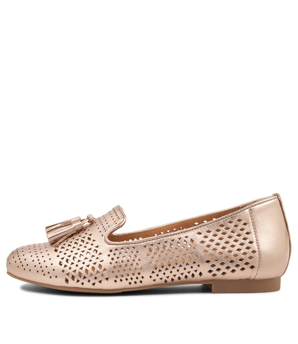 Women ZIERA Loafers<Cambe Xf Pale Rose Gold Leather Loafers