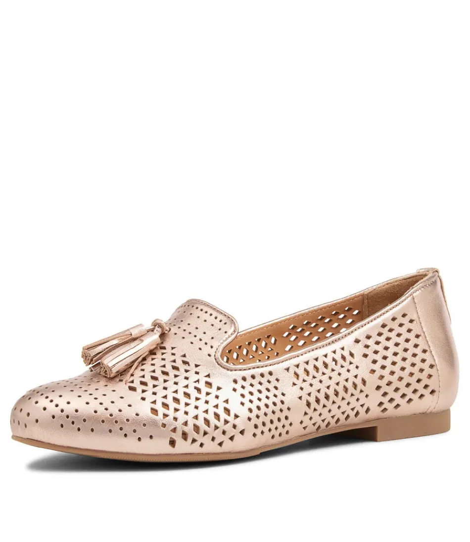 Women ZIERA Loafers<Cambe Xf Pale Rose Gold Leather Loafers