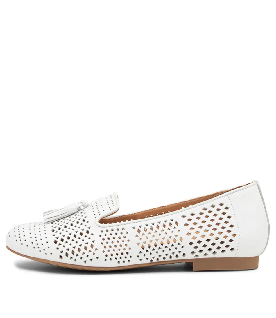 Women ZIERA Loafers<Cambe Xf White Leather Loafers