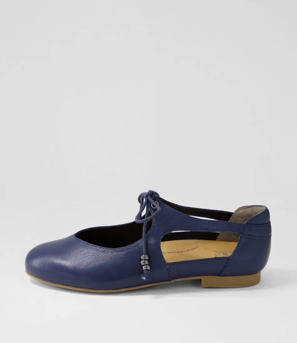 Women ZIERA Flats<Campo Xf Navy Leather Lace Up Flats