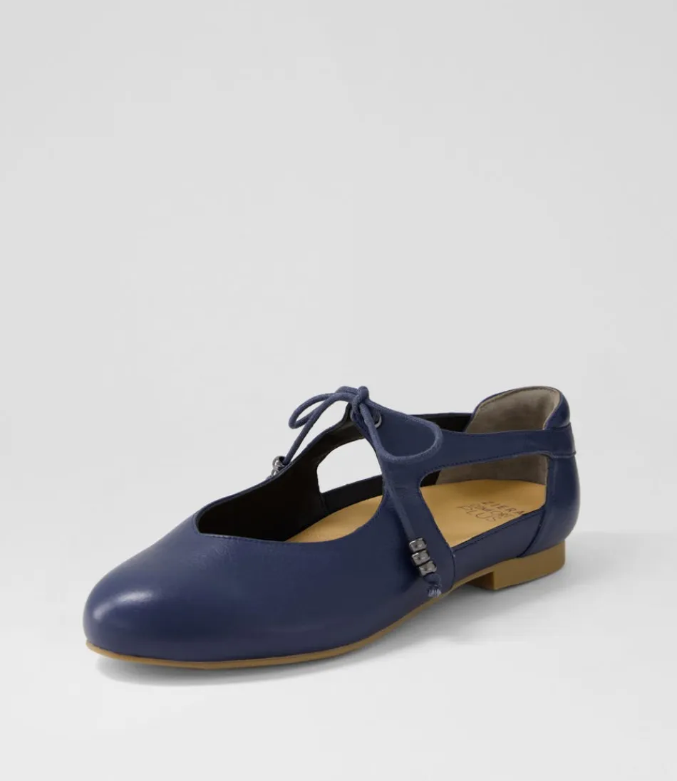 Women ZIERA Flats<Campo Xf Navy Leather Lace Up Flats