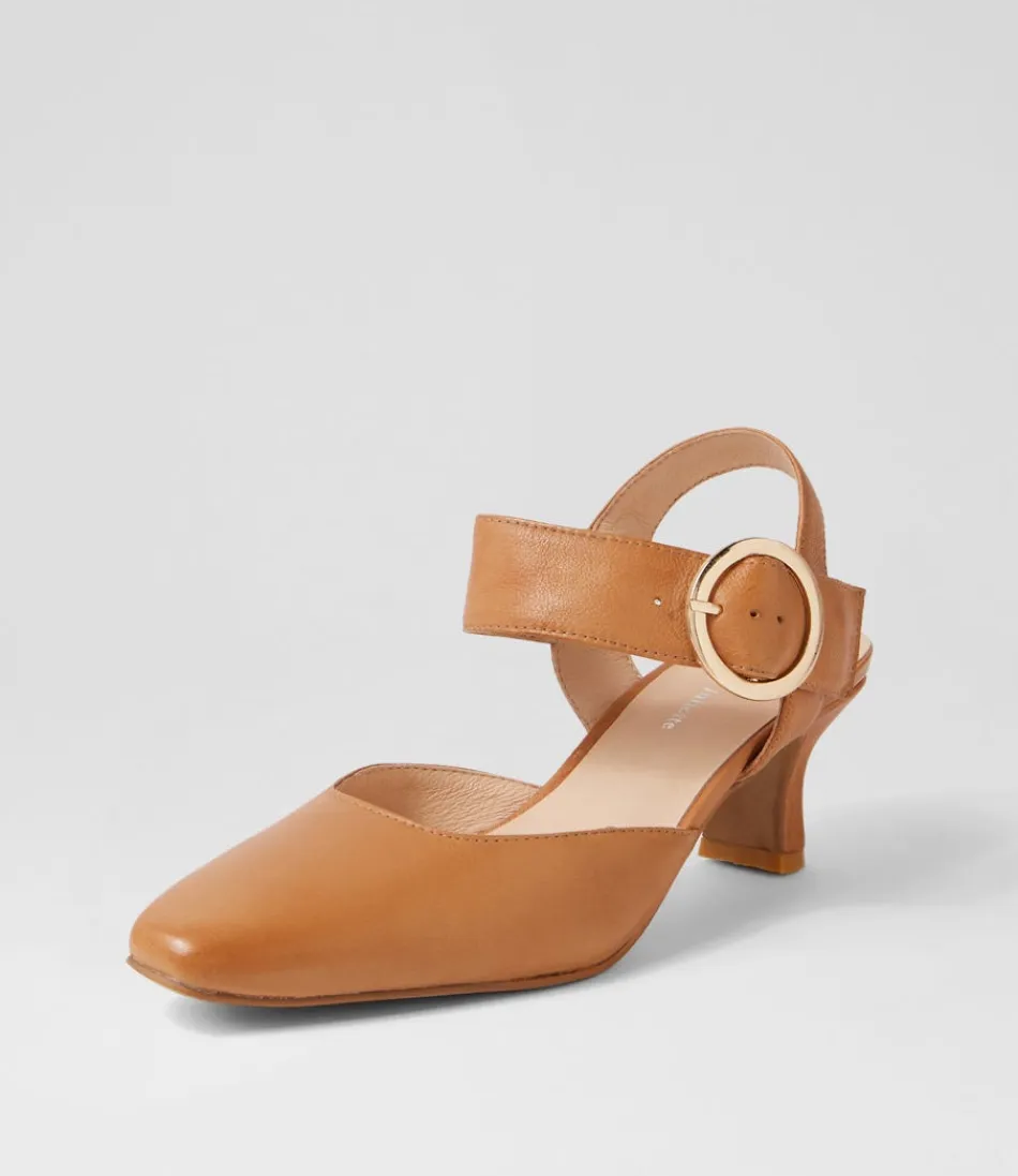 Women DJANGO & JULIETTE Heels<Caris Tan Leather Heels