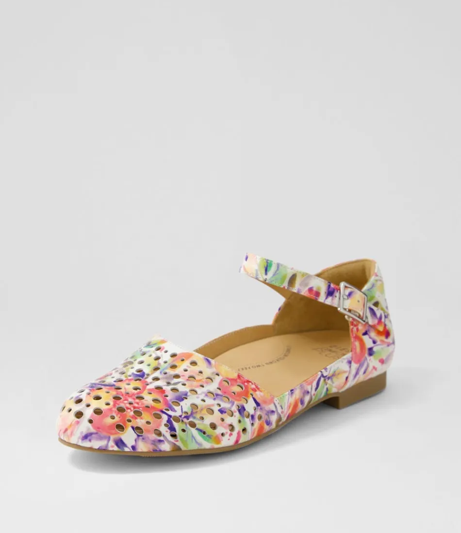 Women ZIERA Flats<Carrole Xf Orange Floral Leather Flat Shoes