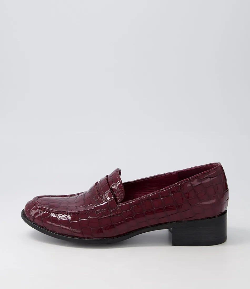 Women DJANGO & JULIETTE Loafers<Cathi Claret Patent Croc Heels