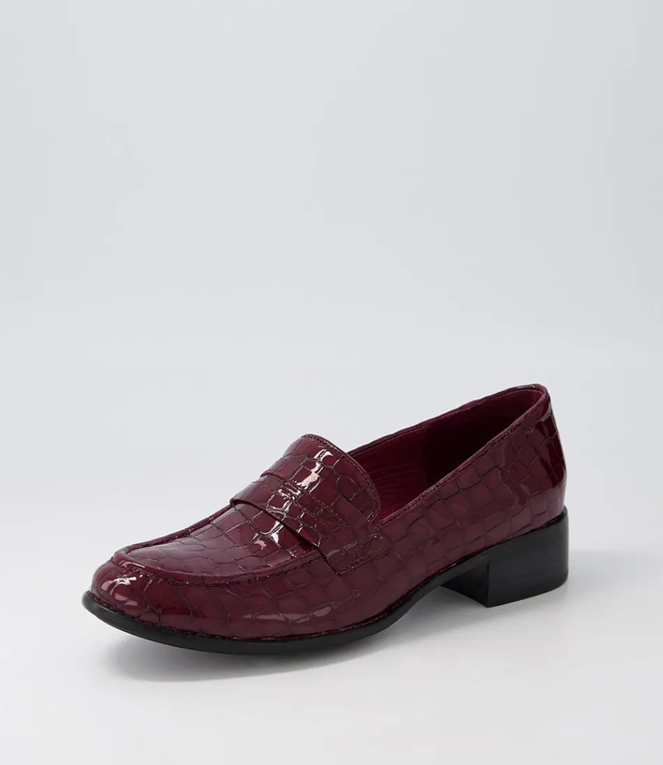 Women DJANGO & JULIETTE Loafers<Cathi Claret Patent Croc Heels