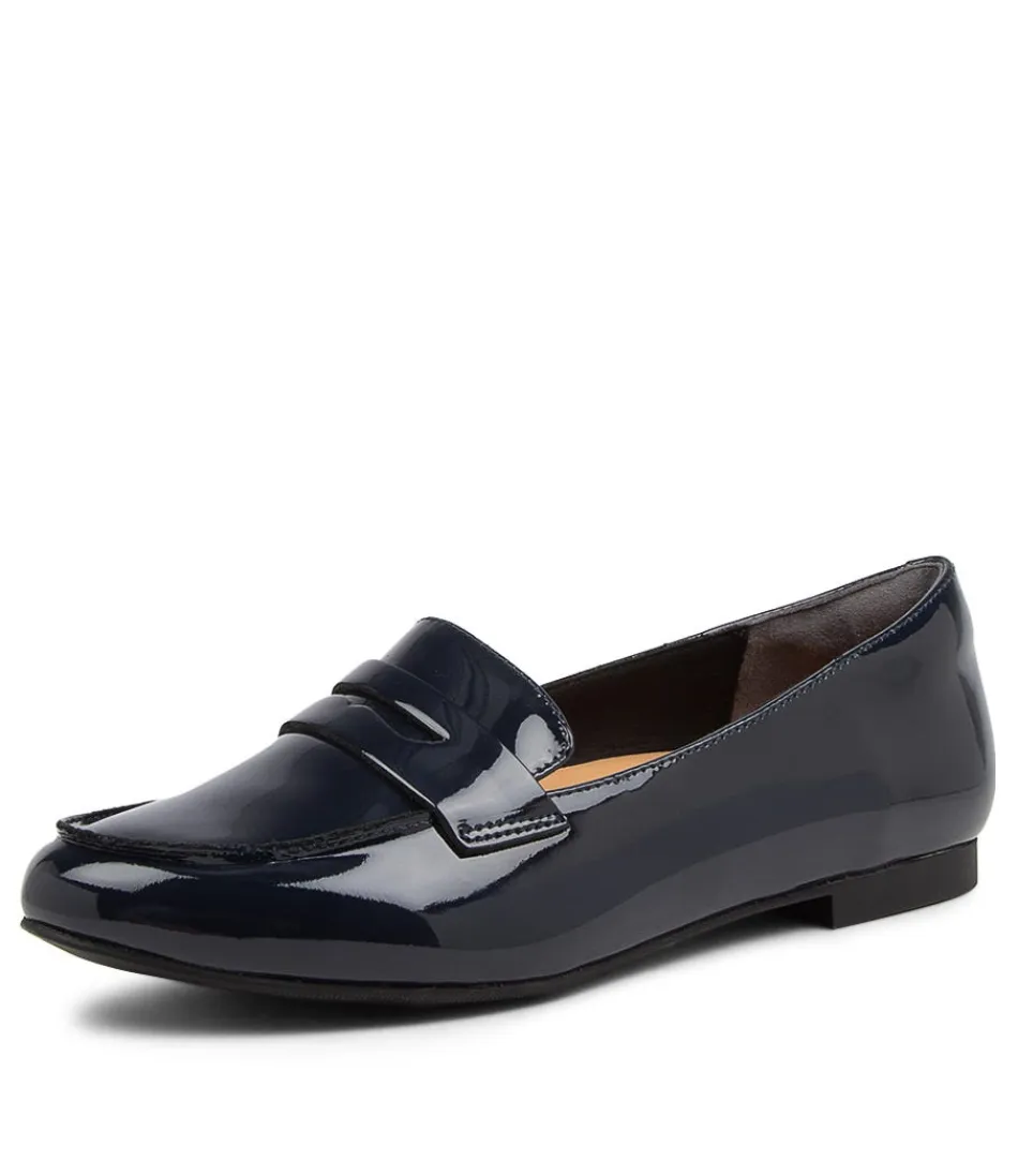 Women ZIERA Loafers<Cedar Xf Navy Patent Leather Loafers