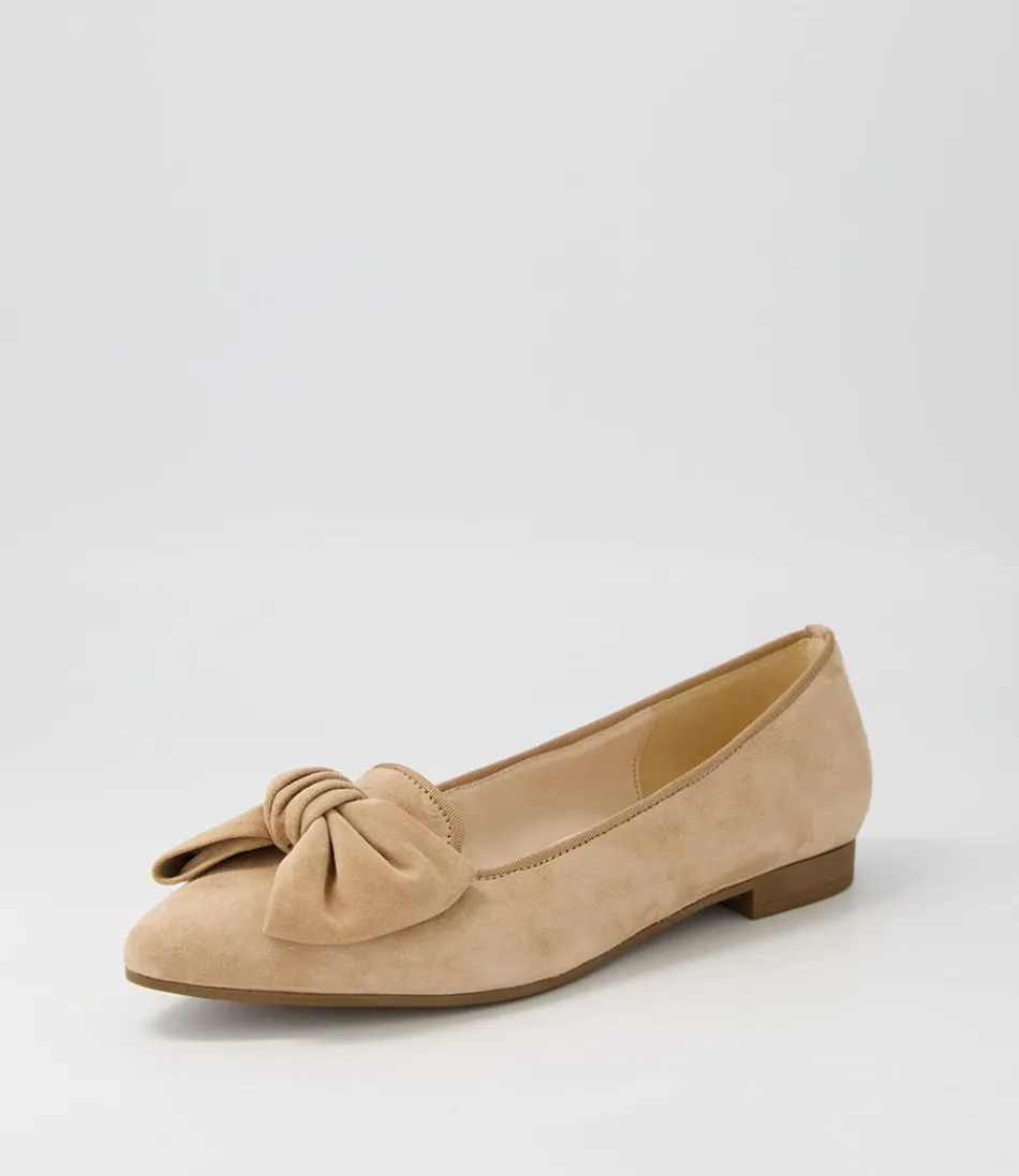 Women GABOR Comfort<Cee Caramel Suede Flat Shoes