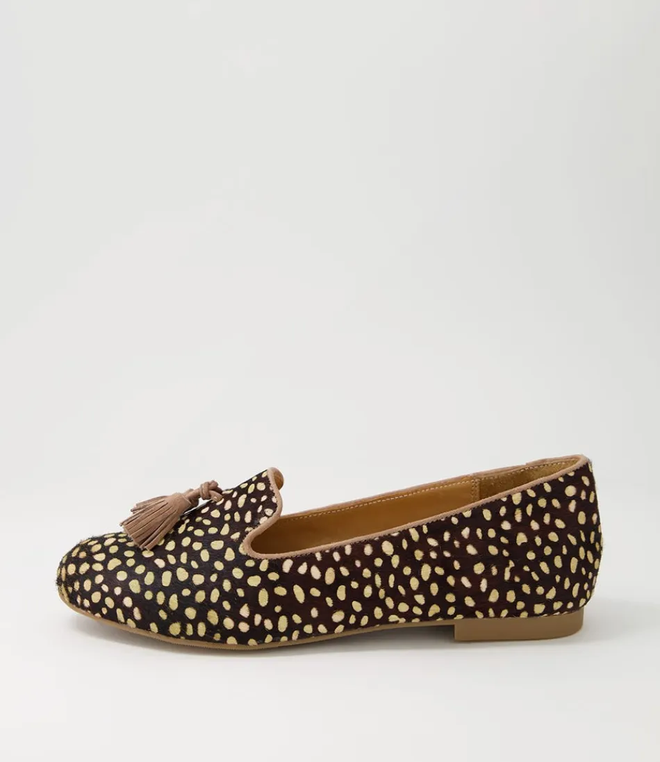 Women ZIERA Loafers<Charter Xf Tan Dot Leopard Choc Multi Flat Shoes