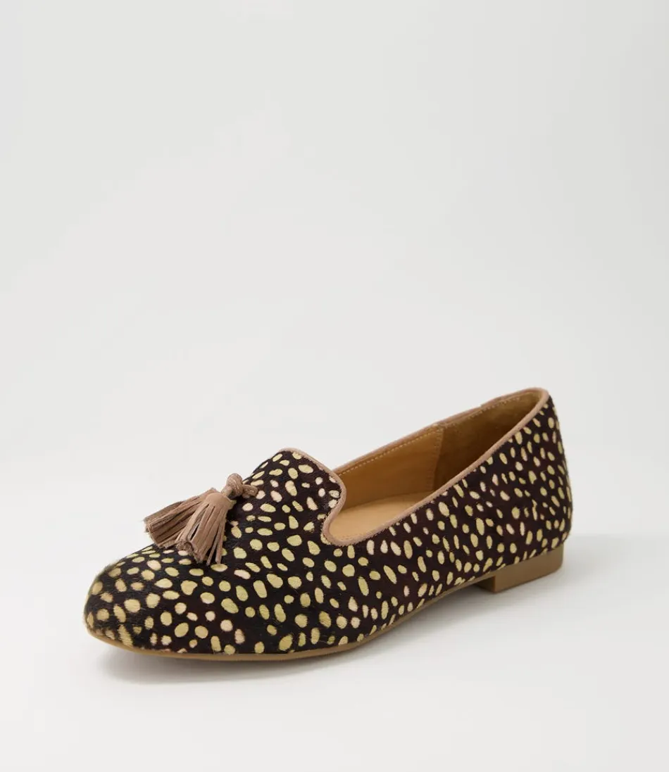 Women ZIERA Loafers<Charter Xf Tan Dot Leopard Choc Multi Flat Shoes