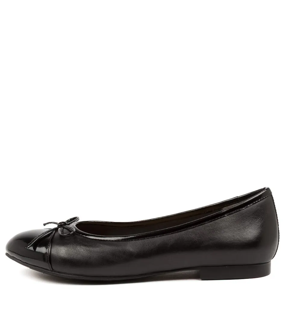 Women ZIERA Comfort<Chelsea Xf Black Patent Leather Ballet Flats