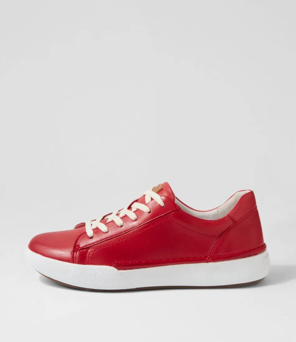 Women JOSEF SEIBEL Comfort<Claire 01 Rot Leather Sneakers