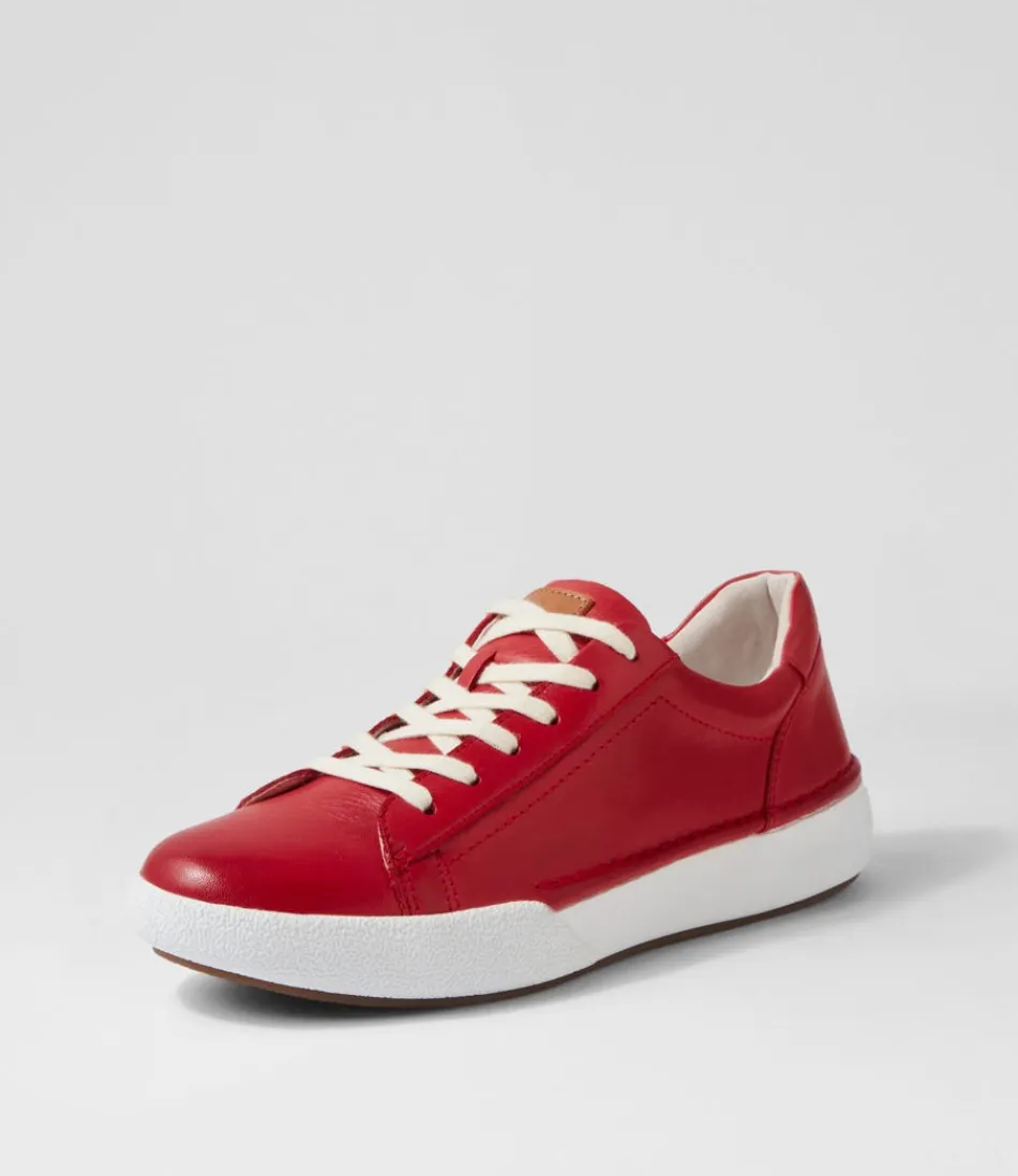 Women JOSEF SEIBEL Comfort<Claire 01 Rot Leather Sneakers