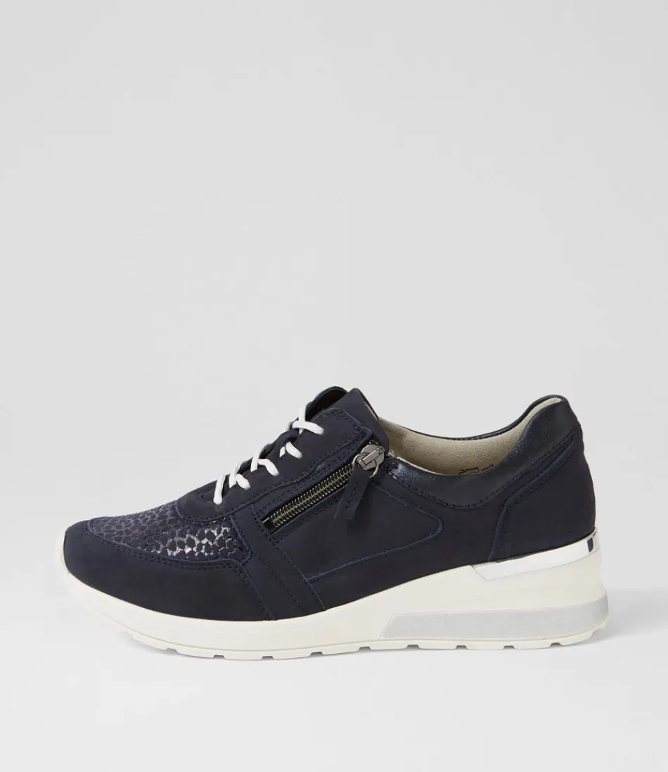 Women WALDLAUFER Sneakers<Clara 01 Marine Notte Suede Sneakers