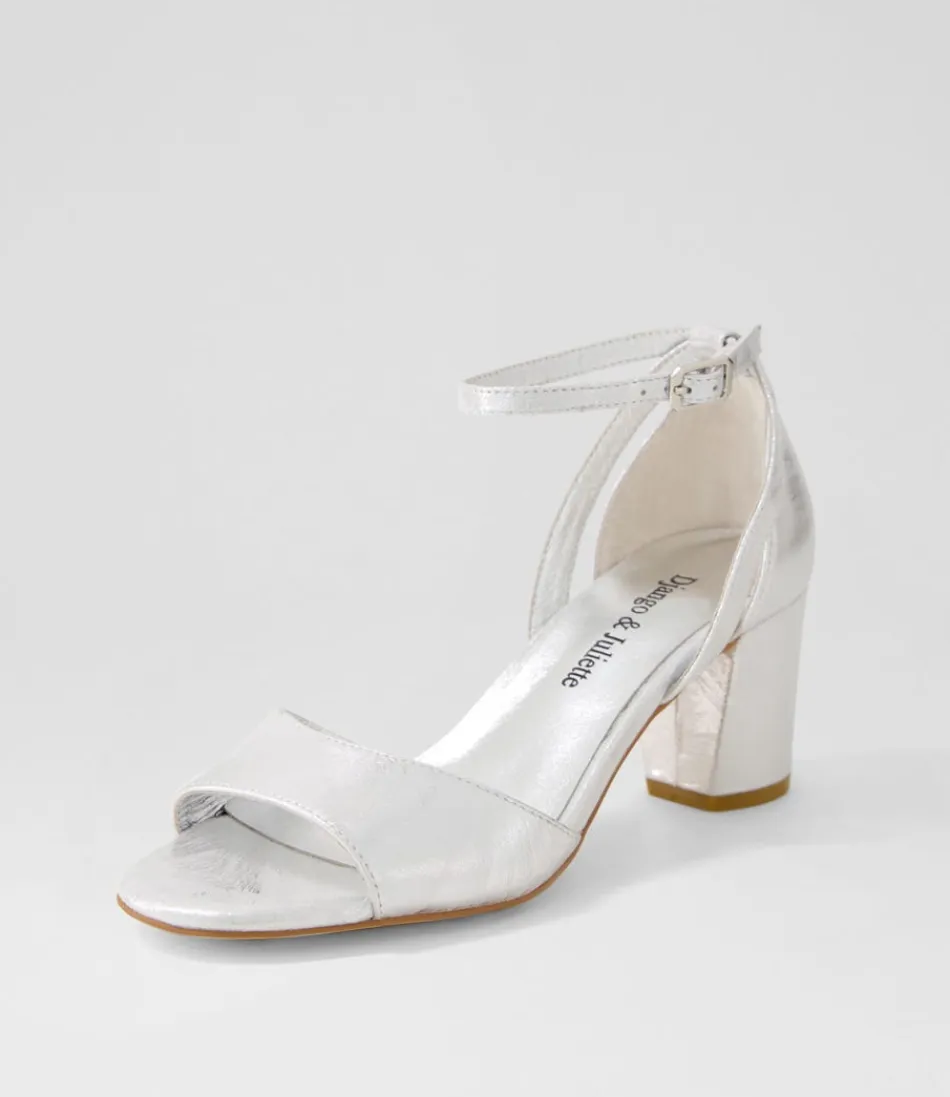 Women DJANGO & JULIETTE Heels<Cobey Silver Scratch Leather Sandals