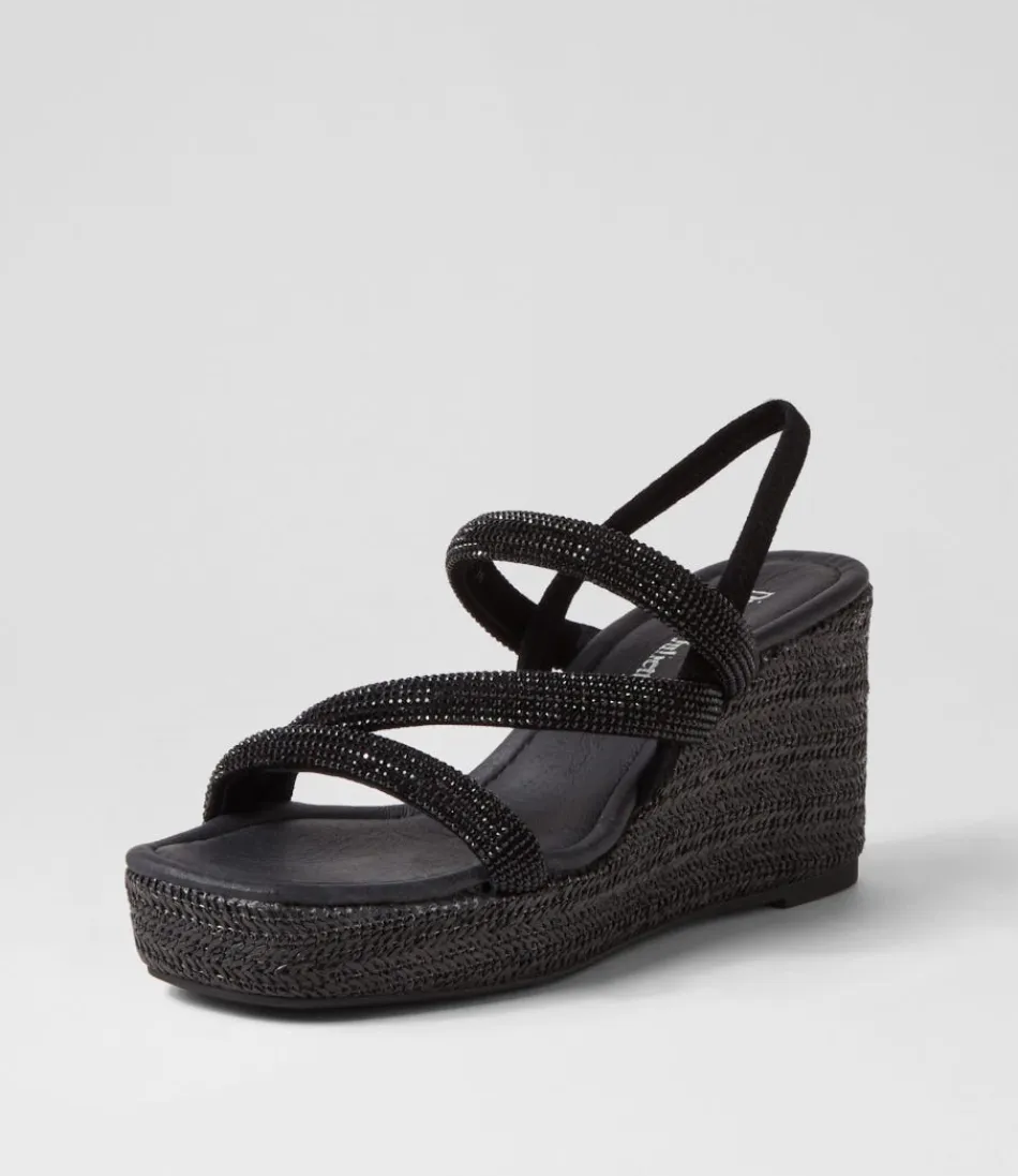 Women DJANGO & JULIETTE Wedges<Cookie Black Mix Multi Sandals