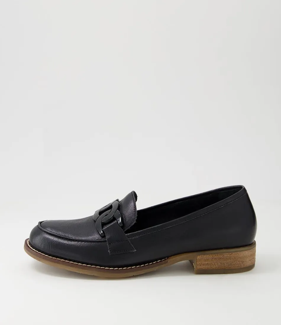 Women DJANGO & JULIETTE Loafers<Corina Black Leather Loafers