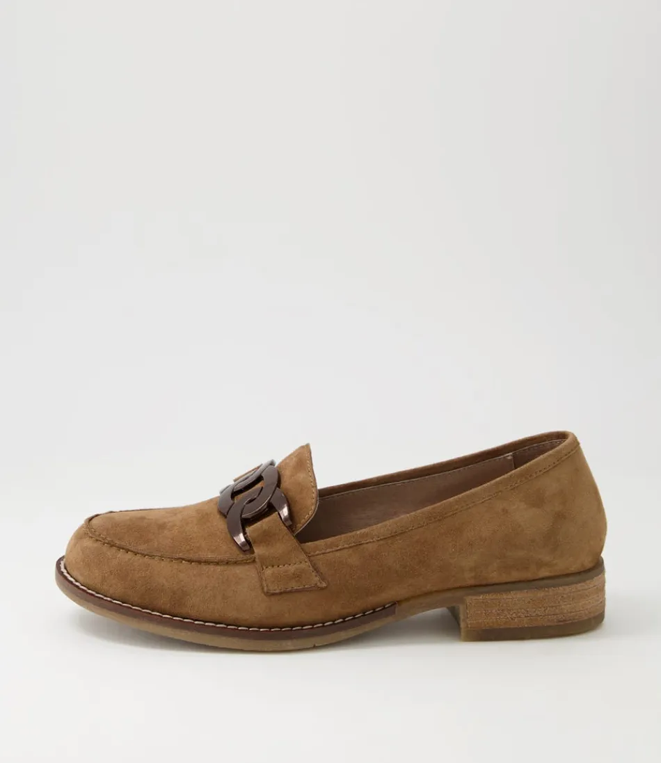 Women DJANGO & JULIETTE Loafers<Corina Light Choc Suede Loafers