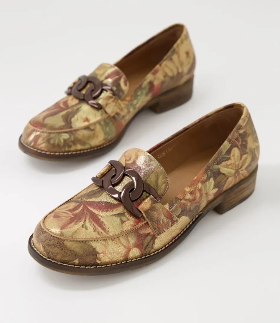 Women DJANGO & JULIETTE Loafers<Corina Vintage Metal Floral Leather Loafers