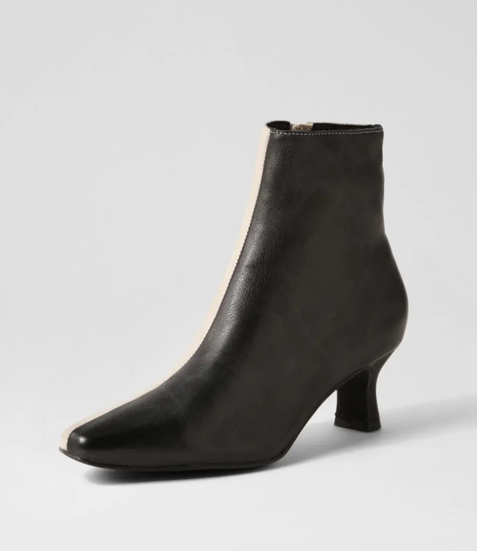 Women DJANGO & JULIETTE Boots<Cutaway Black Almond Leather Ankle Boots