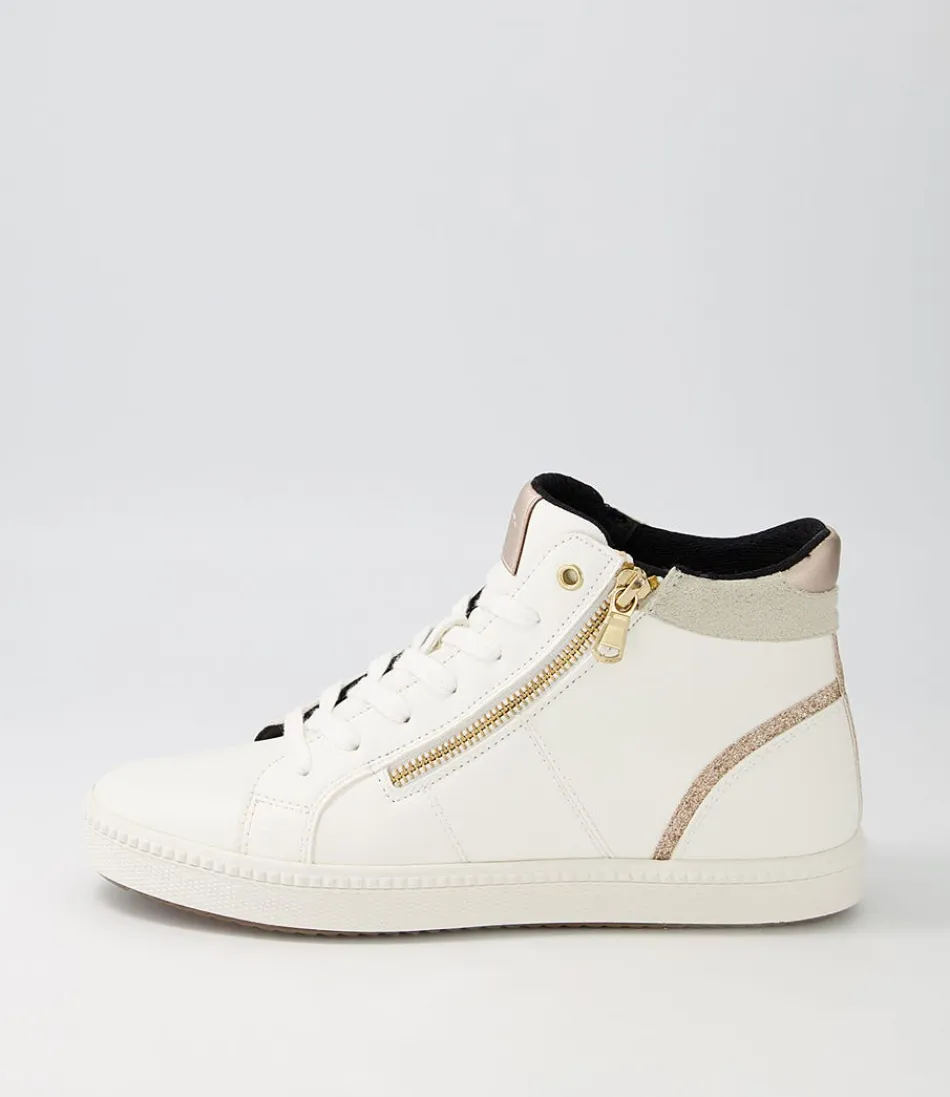 Women GEOX Sneakers<D Blomiee B White Syn Leather Sneakers