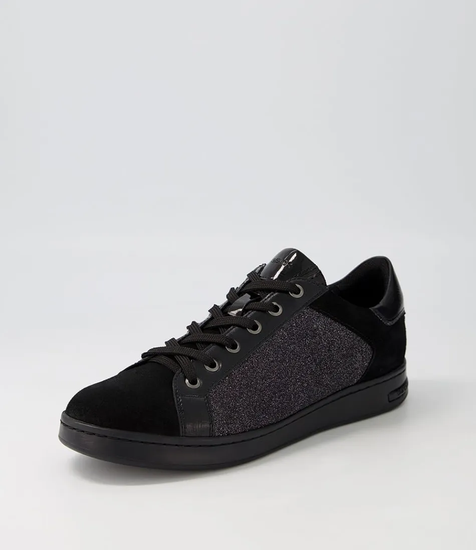 Women GEOX Comfort<D Jaysen B Black Multi Suede Sneakers