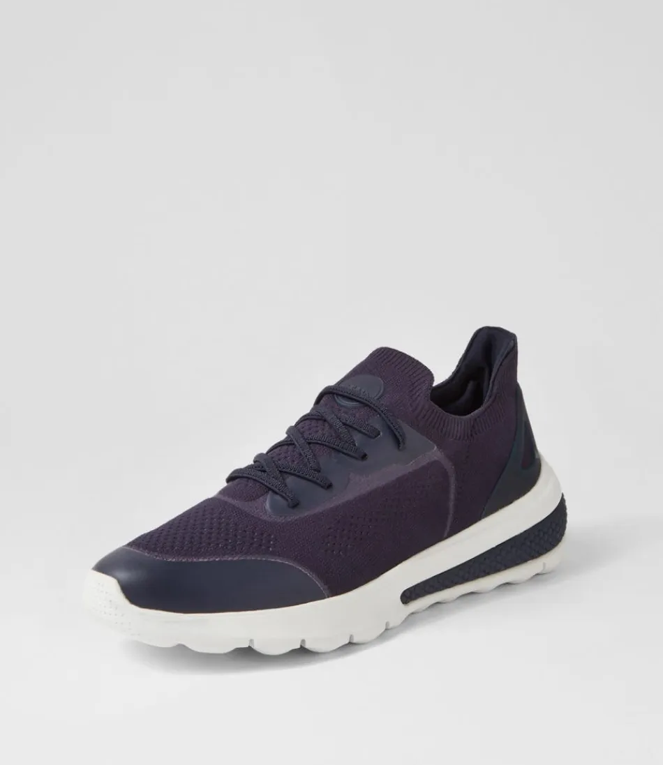 Women GEOX Sneakers<D Spherica Actif A Navy Knit Sneakers