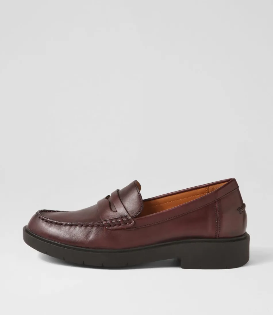 Women GEOX Comfort<D Spherica Ec1 A Dark Burgundy Leather Loafers