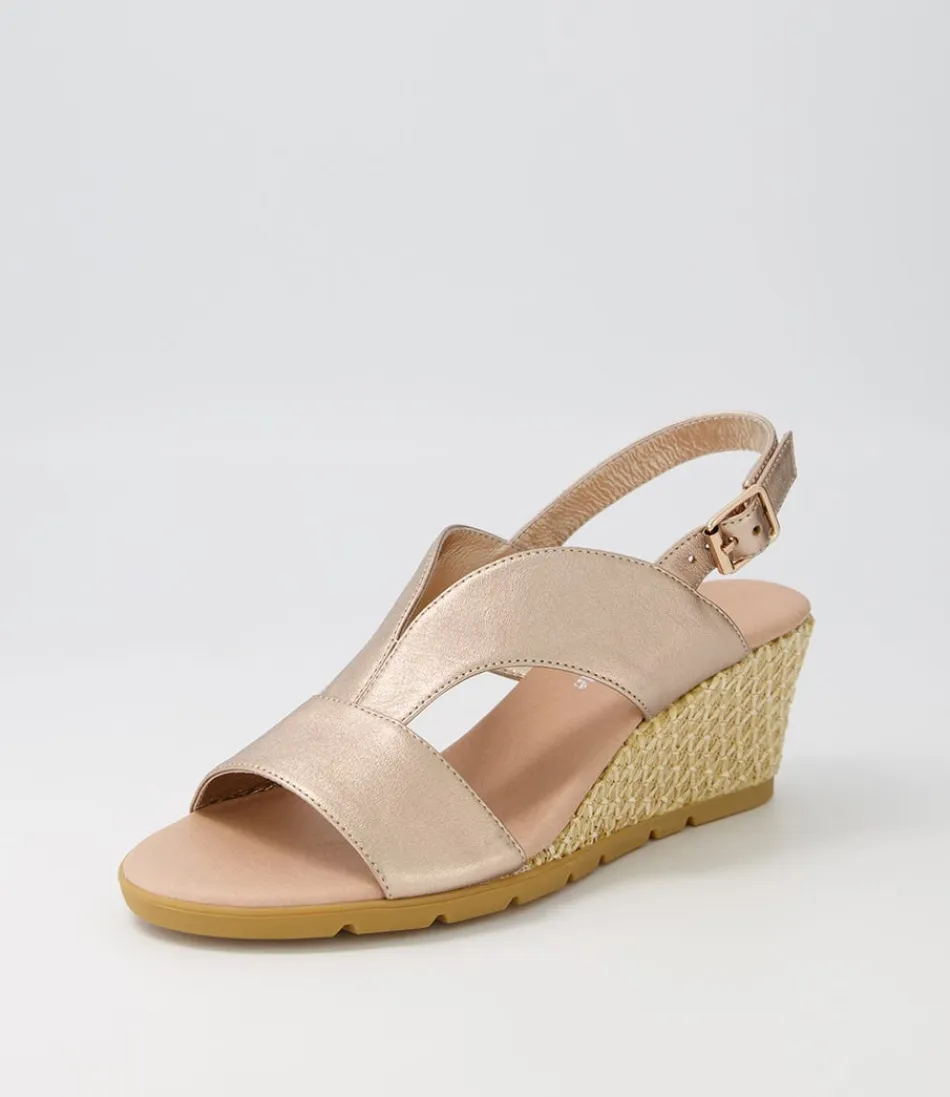 Women DJANGO & JULIETTE Wedges<Dalia Champagne Nude Weave Leather Sandals