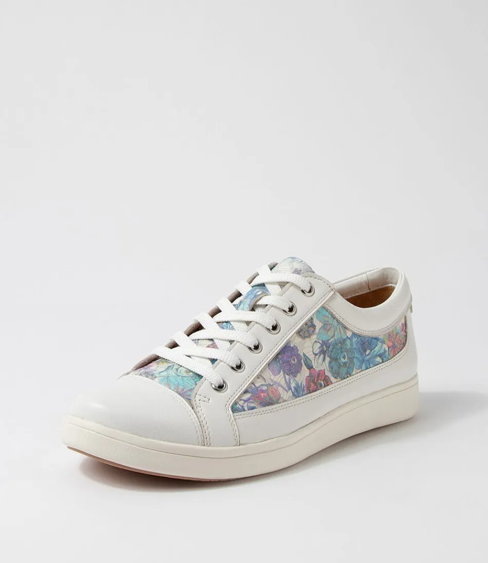 Women ZIERA Comfort<Danni Xf White Bouquet Leather Sneakers