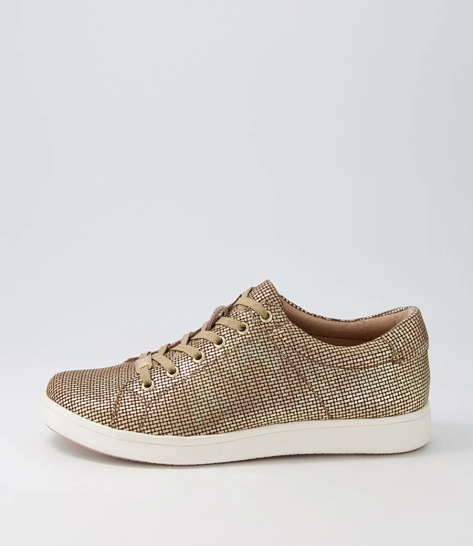 Women ZIERA Comfort<Delilah Xf Gold Cut Leather Sneakers