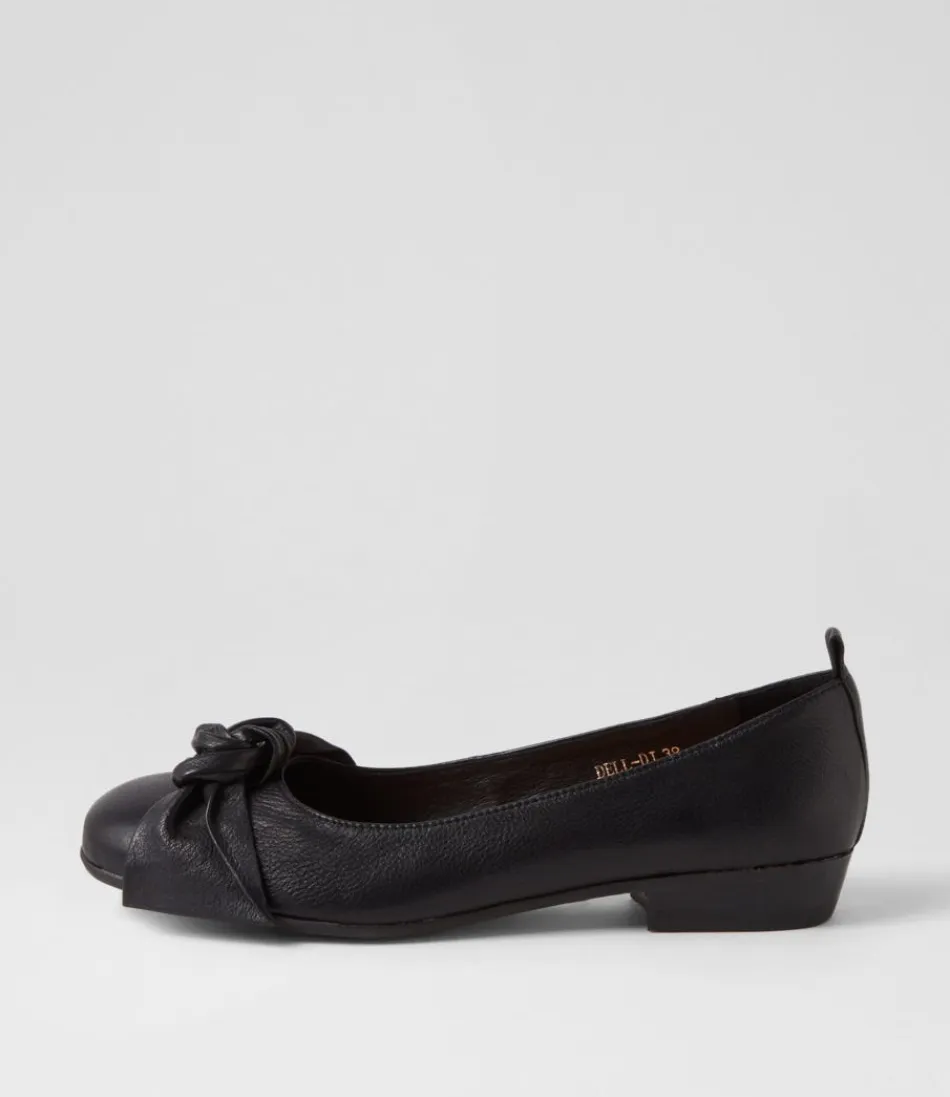 Women DJANGO & JULIETTE Flats<Dell Black Leather Ballet Flats