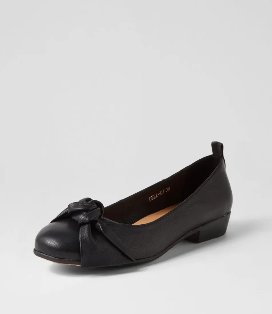 Women DJANGO & JULIETTE Flats<Dell Black Leather Ballet Flats