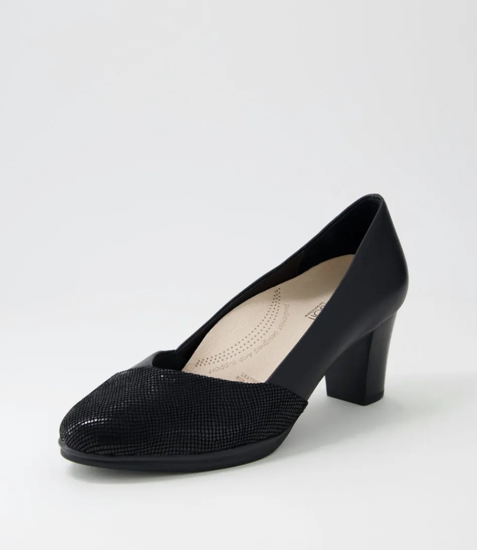 Women SUPERSOFT Comfort<Denzil2 Black Scale Suede Leather Heels