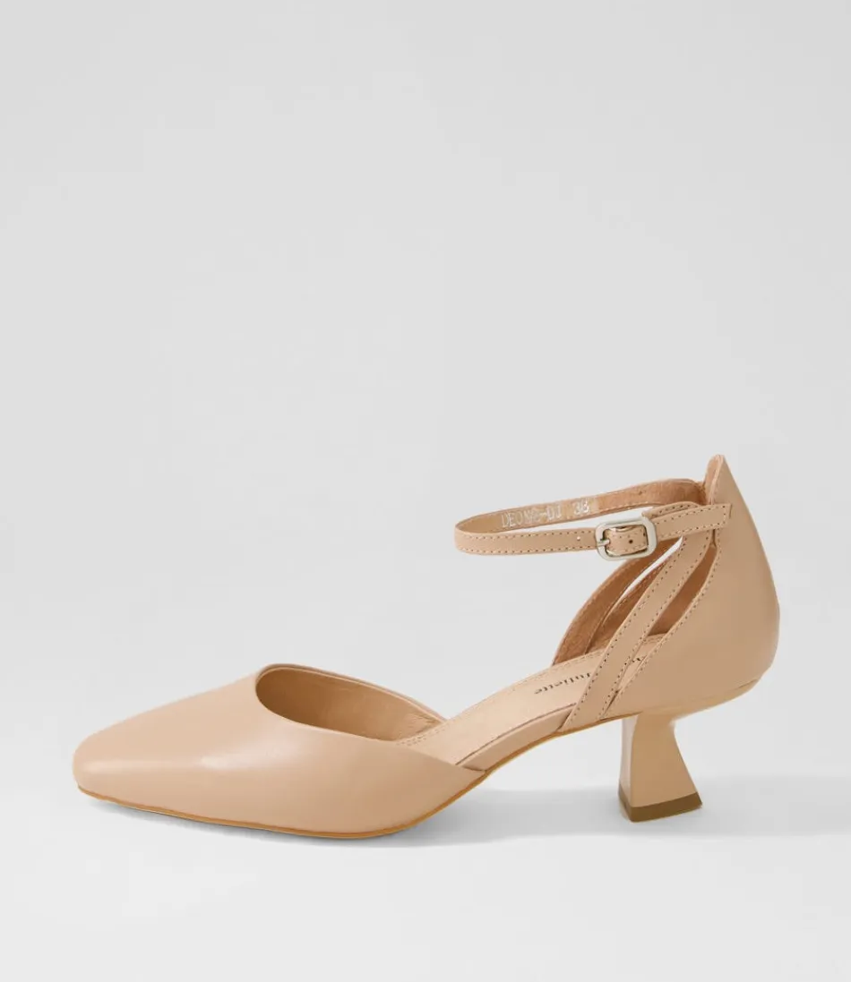 Women DJANGO & JULIETTE Heels<Deone Dark Nude Leather Heels